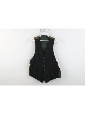 Vintage 50s 60s Reversible Wool Chamois Suit Vest Jacket Mens Size S USA